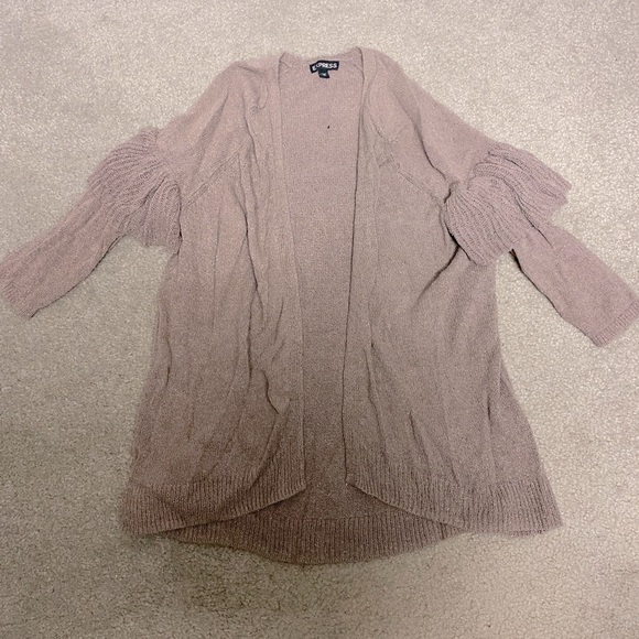 Express Ruffle Sleeve Cardigan - Picture 1 of 3